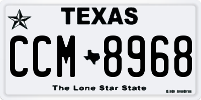 TX license plate CCM8968