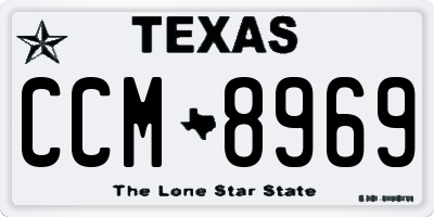 TX license plate CCM8969