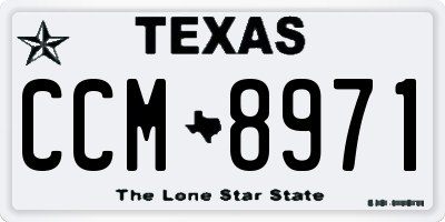 TX license plate CCM8971