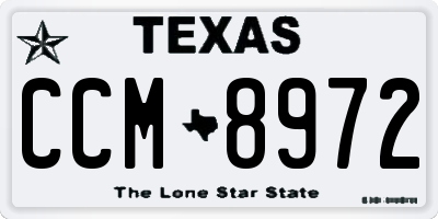 TX license plate CCM8972