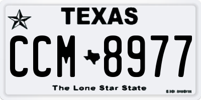 TX license plate CCM8977