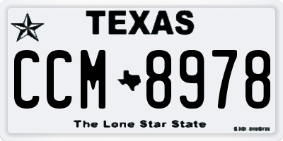 TX license plate CCM8978