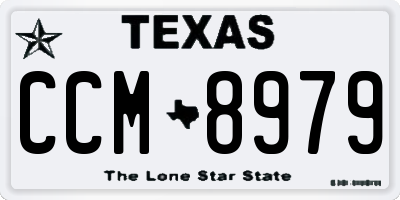 TX license plate CCM8979