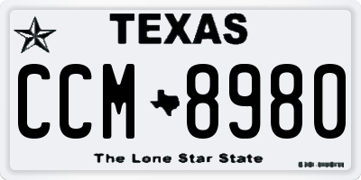TX license plate CCM8980