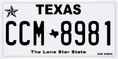 TX license plate CCM8981