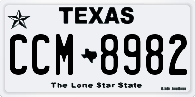 TX license plate CCM8982