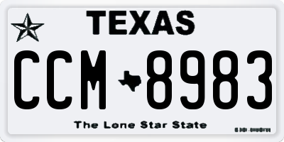 TX license plate CCM8983