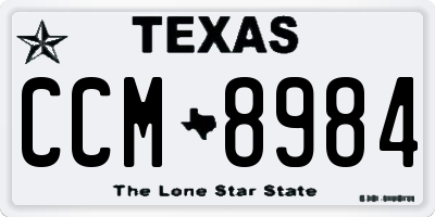 TX license plate CCM8984