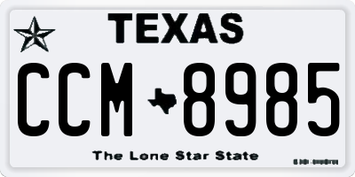 TX license plate CCM8985
