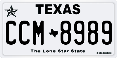 TX license plate CCM8989