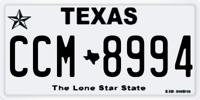 TX license plate CCM8994