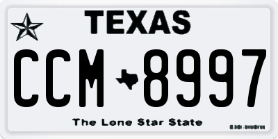 TX license plate CCM8997