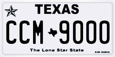 TX license plate CCM9000