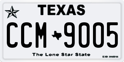 TX license plate CCM9005