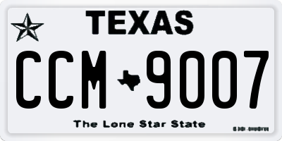 TX license plate CCM9007