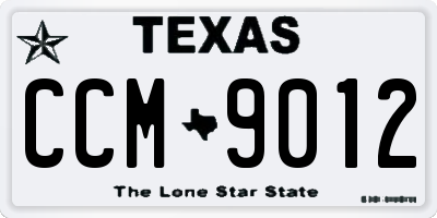 TX license plate CCM9012