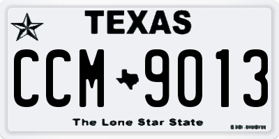 TX license plate CCM9013