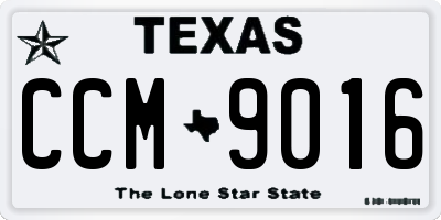 TX license plate CCM9016