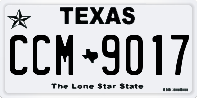 TX license plate CCM9017