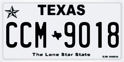 TX license plate CCM9018
