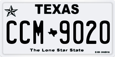 TX license plate CCM9020