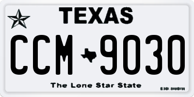 TX license plate CCM9030
