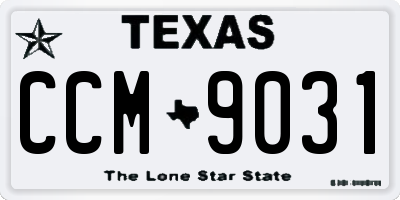 TX license plate CCM9031