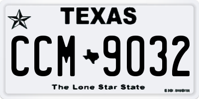 TX license plate CCM9032
