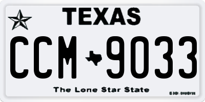 TX license plate CCM9033