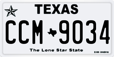 TX license plate CCM9034