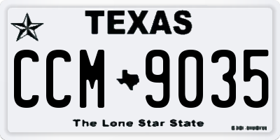 TX license plate CCM9035
