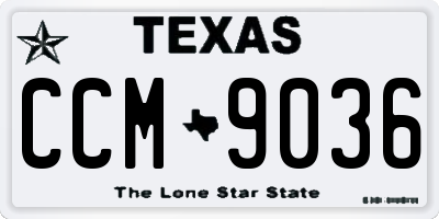 TX license plate CCM9036