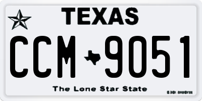 TX license plate CCM9051
