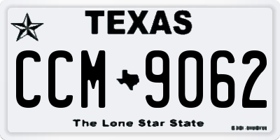 TX license plate CCM9062