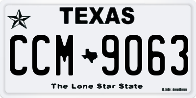 TX license plate CCM9063