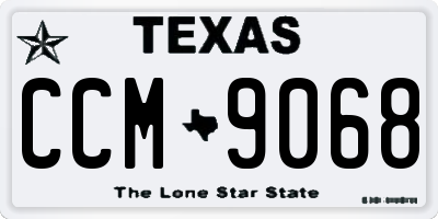 TX license plate CCM9068