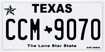 TX license plate CCM9070