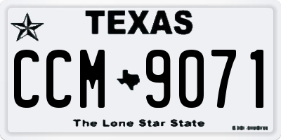 TX license plate CCM9071