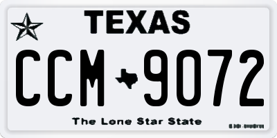 TX license plate CCM9072