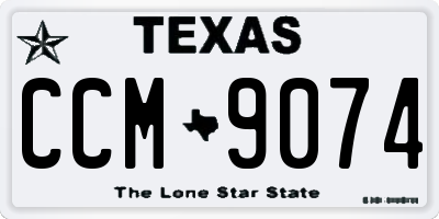 TX license plate CCM9074