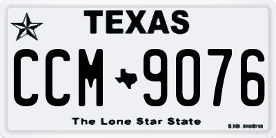 TX license plate CCM9076