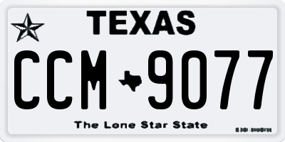 TX license plate CCM9077