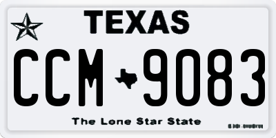 TX license plate CCM9083
