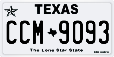 TX license plate CCM9093