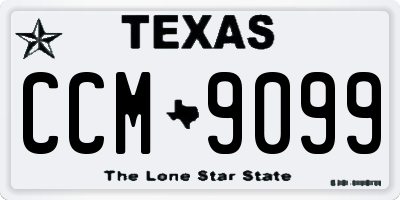 TX license plate CCM9099