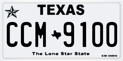 TX license plate CCM9100
