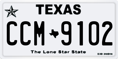TX license plate CCM9102