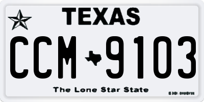 TX license plate CCM9103