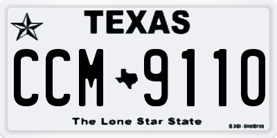 TX license plate CCM9110