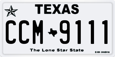 TX license plate CCM9111